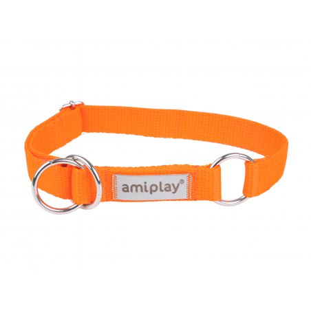 Amiplay Samba Obroża półzaciskowa M 25 – 40 x 2 cm pomarańczowa dla psa