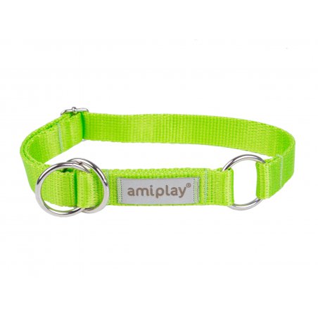 Amiplay Samba Obroża półzaciskowa M 25 – 40 x 2 cm zielona dla psa