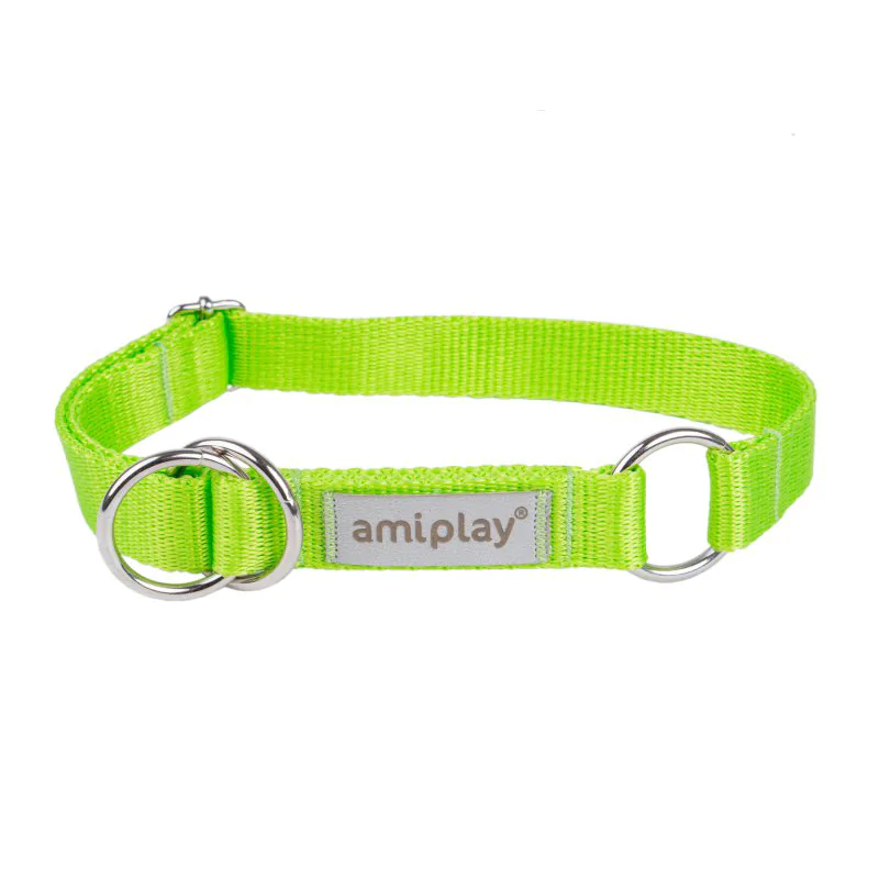 Amiplay Samba Obroża półzaciskowa L 35–50 cm x 2,5 cm zielona dla psa