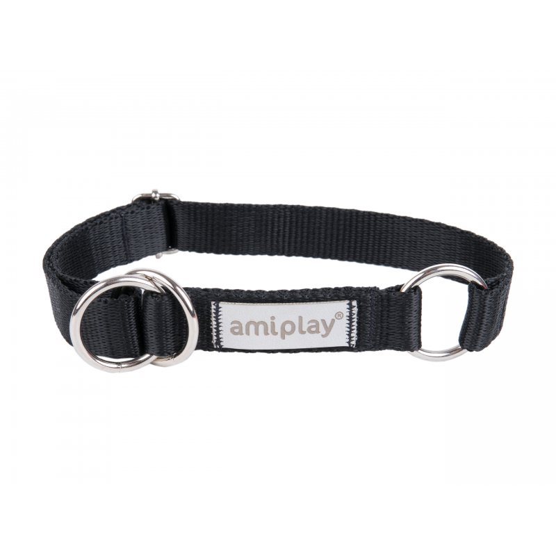 Amiplay Samba Obroża półzaciskowa XL 40-60 cm x 2,5 cm czarna dla psa