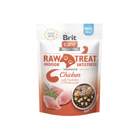 Brit Raw Treat Indoor & Antistress 40g - liofilizowany przysmak dla kota z probiotykami