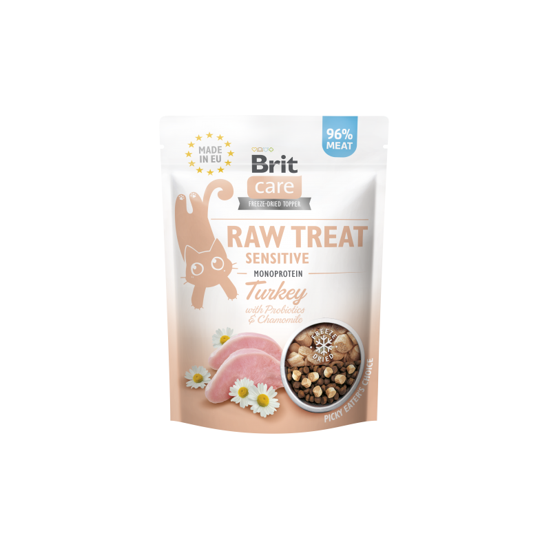 Brit Raw Treat Sensitive 40g - Liofilizowany przysmak z probiotykami dla kotów