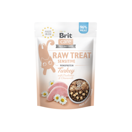 Brit Raw Treat Sensitive 40g - Liofilizowany przysmak z probiotykami dla kotów