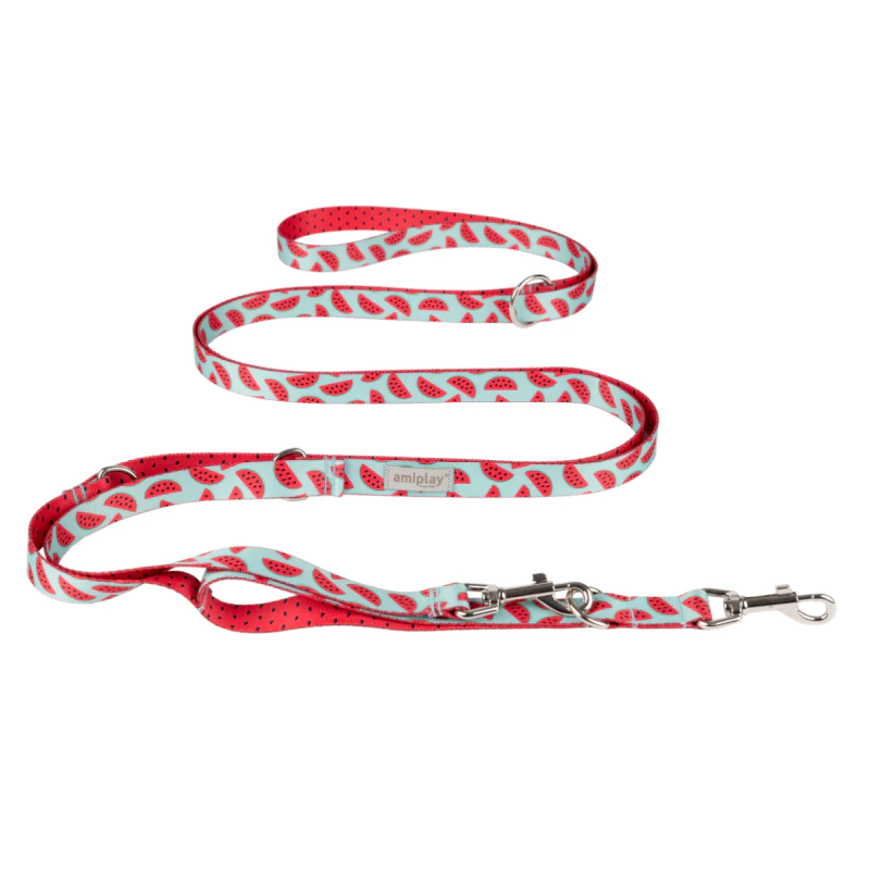 Amiplay BeHappy Smycz regulowana 8in1 M 200-400 cm x 2 cm w arbuzy