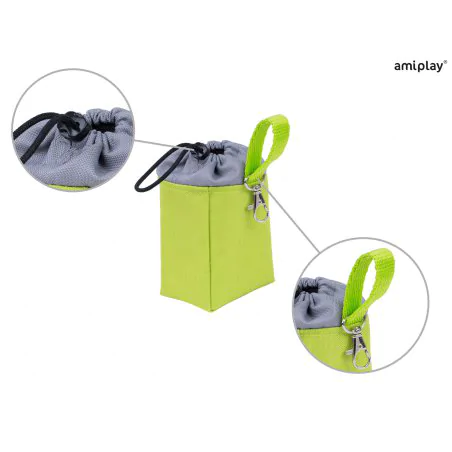 Amiplay Samba Torebka na przysmaki 8 x 6 x 10 cm zielona-5403