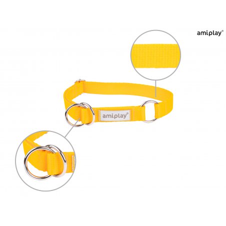 Amiplay Samba Obroża półzaciskowa XL 40-60 cm x 2,5 cm żółta dla psa-5461