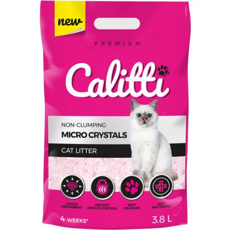 CALITTI MICRO CRYSTALS 3,8 L - Żwirek silikonowy dla kotów antybakteryjny chłonny bezzapachowy