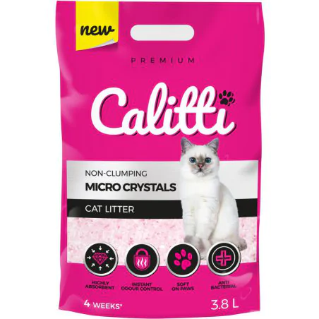 CALITTI MICRO CRYSTALS 3,8 L - Żwirek silikonowy dla kotów antybakteryjny chłonny bezzapachowy-9207
