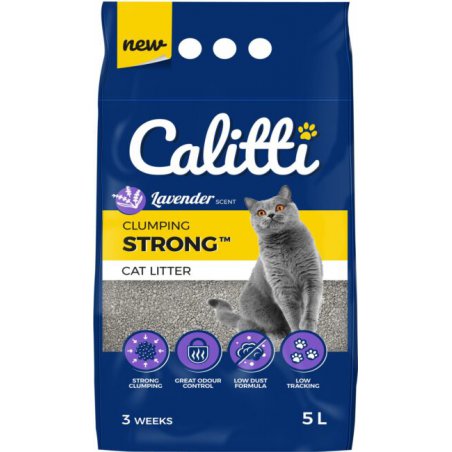 CALITTI CLUMPING STRONG LAVENDER 5 L - lawendowy żwirek bentonitowy