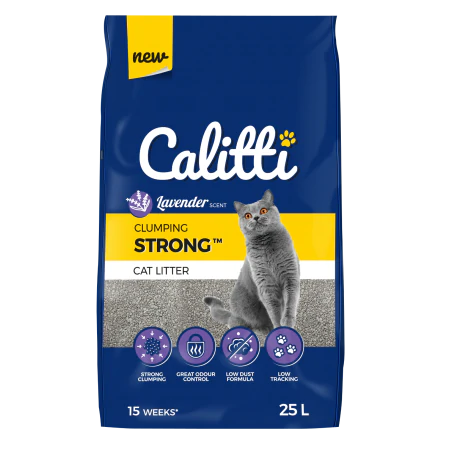 CALITTI CLUMPING STRONG LAVENDER 20 L - lawendowy żwirek bentonitowy