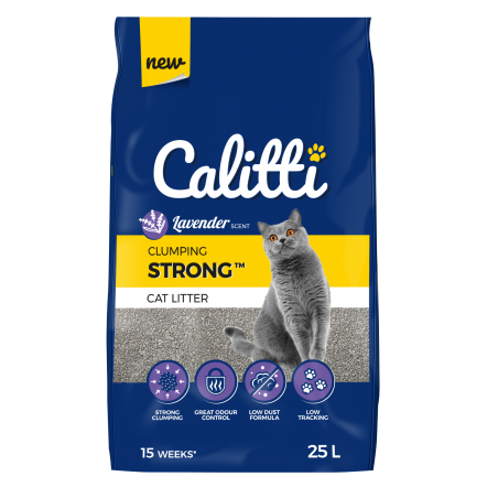 CALITTI CLUMPING STRONG LAVENDER 25 L - lawendowy żwirek bentonitowy