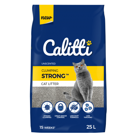 CALITTI CLUMPING STRONG 25 L - bezzapachowy żwirek bentonitowy