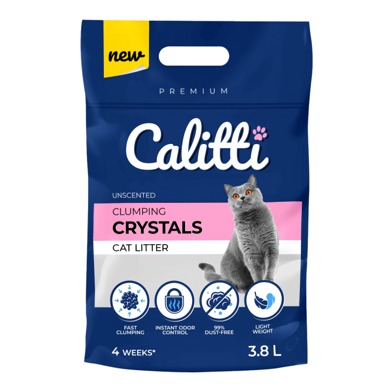 CALITTI CRYSTALS żwirek silikonowy zbrylający 3,8 L antybakteryjny, chłonny