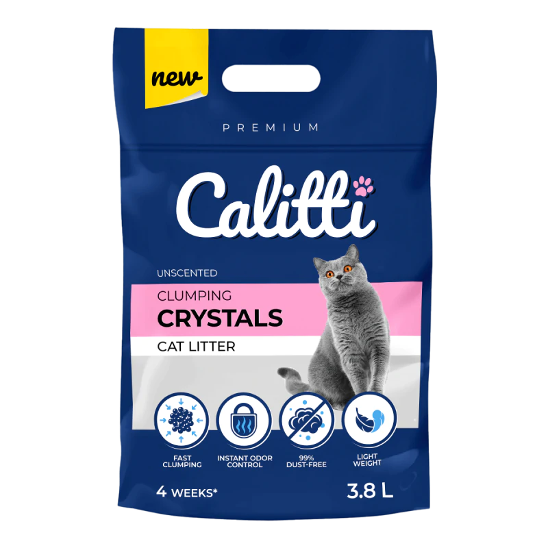 CALITTI CRYSTALS żwirek silikonowy zbrylający 3,8 L antybakteryjny, chłonny