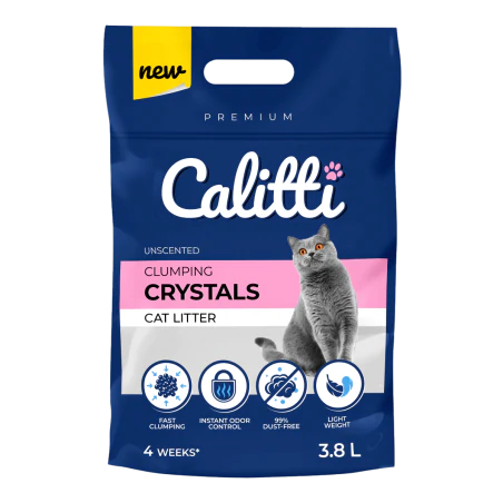 CALITTI CRYSTALS żwirek silikonowy zbrylający 3,8 L antybakteryjny, chłonny