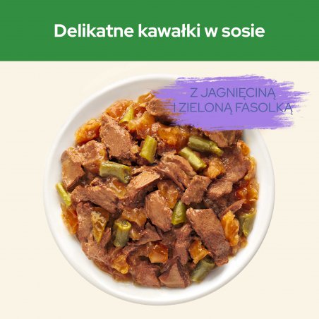 PURINA CAT CHOW ADULT KARMA MOKRA Z JAGNIĘCINĄ I ZIELONĄ FASOLKĄ W GALARETCE 10x85G-5519