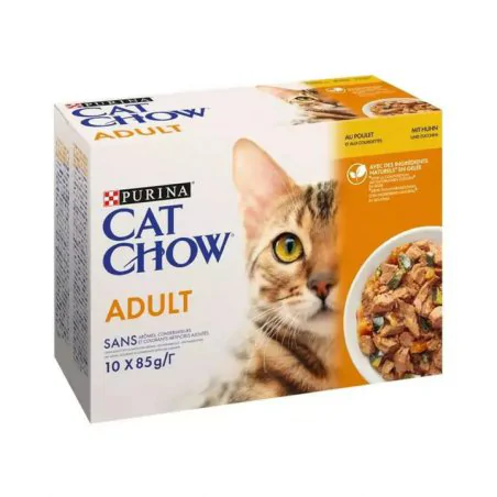 PURINA CAT CHOW ADULT KARMA MOKRA DLA KOTA Z KURCZAKIEM I CUKINIĄ W GALARECIE 10x85 G-5516