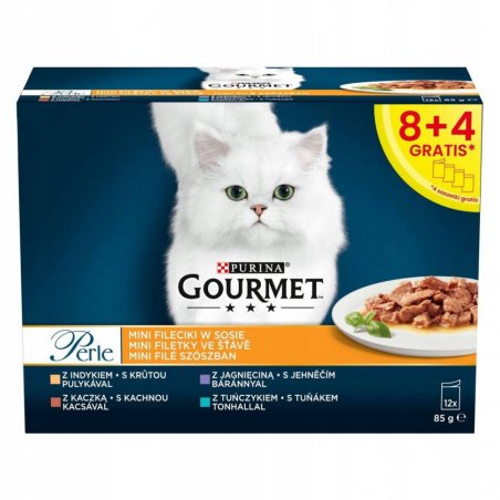 PURINA GOURMET MINI FILECIKI W SOSIE MIX 12x85G