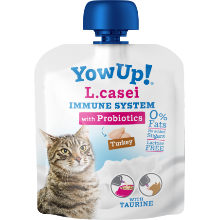 YOW UP! L.Casei Immune System PROBIOTYKI Jogurt dla KOTA z indykiem 85g