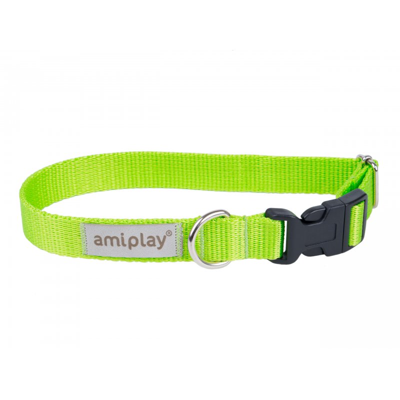 Amiplay Samba Obroża regulowana M 25-40 x 2 cm zielona