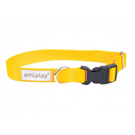 Amiplay Samba Obroża regulowana M 25-40 x 2 cm żółta