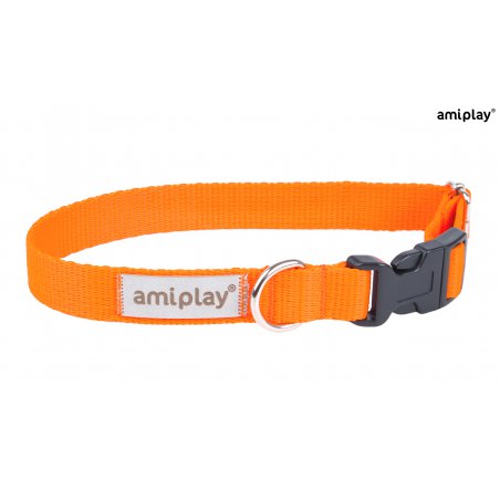 Amiplay Samba Obroża regulowana S 20-35 x 1,5 cm pomarańczowa-5654