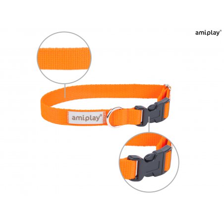 Amiplay Samba Obroża regulowana S 20-35 x 1,5 cm pomarańczowa-5654