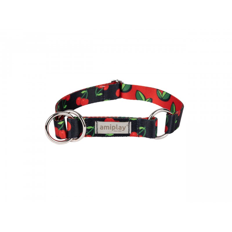 Amiplay BeHappy Obroża półzaciskowa XL 40 – 60 x 2,5 cm Cherry