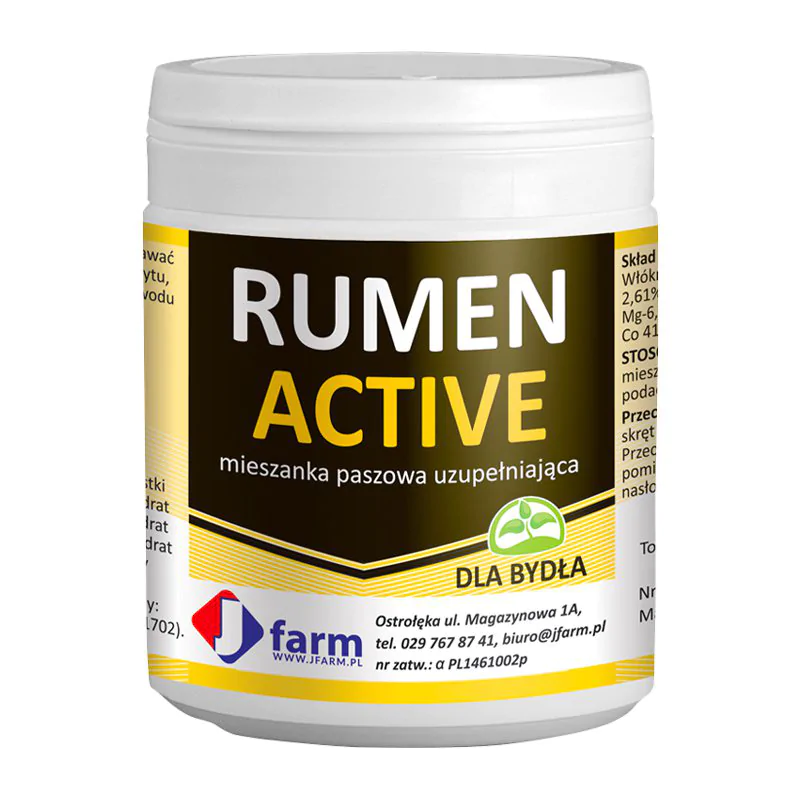 Rumen Active 100 g preparat na zaparcia, stymulujący trawienie i pracę żwacza JFarm