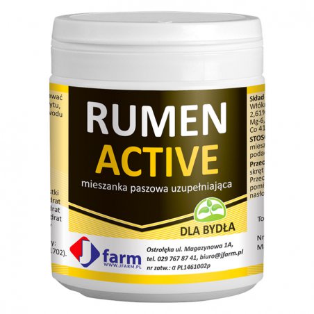 Rumen Active 100 g preparat na zaparcia, stymulujący trawienie i pracę żwacza JFarm