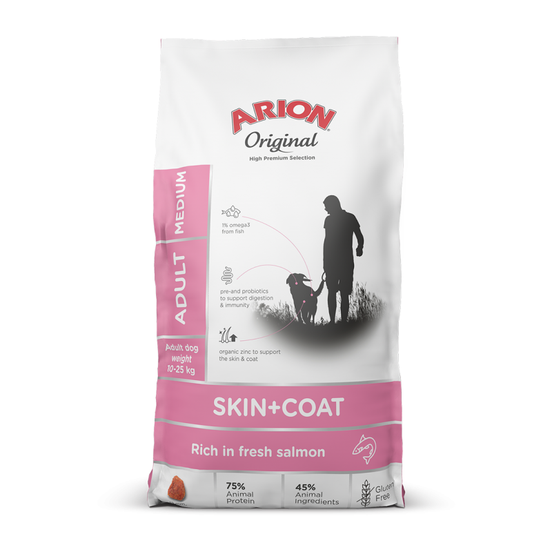 Arion Original Adult Medium Skin & Coat Salmon 12 kg sucha karma dla psa z łososiem