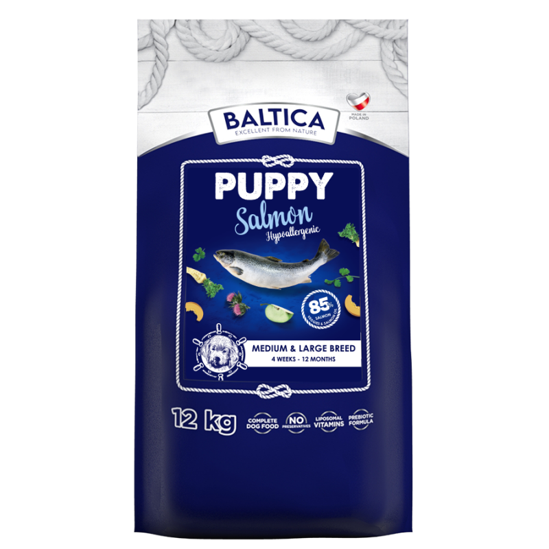 Baltica Puppy Salmon Hypoallergenic dla szczeniąt ras średnich i dużych 9 kg
