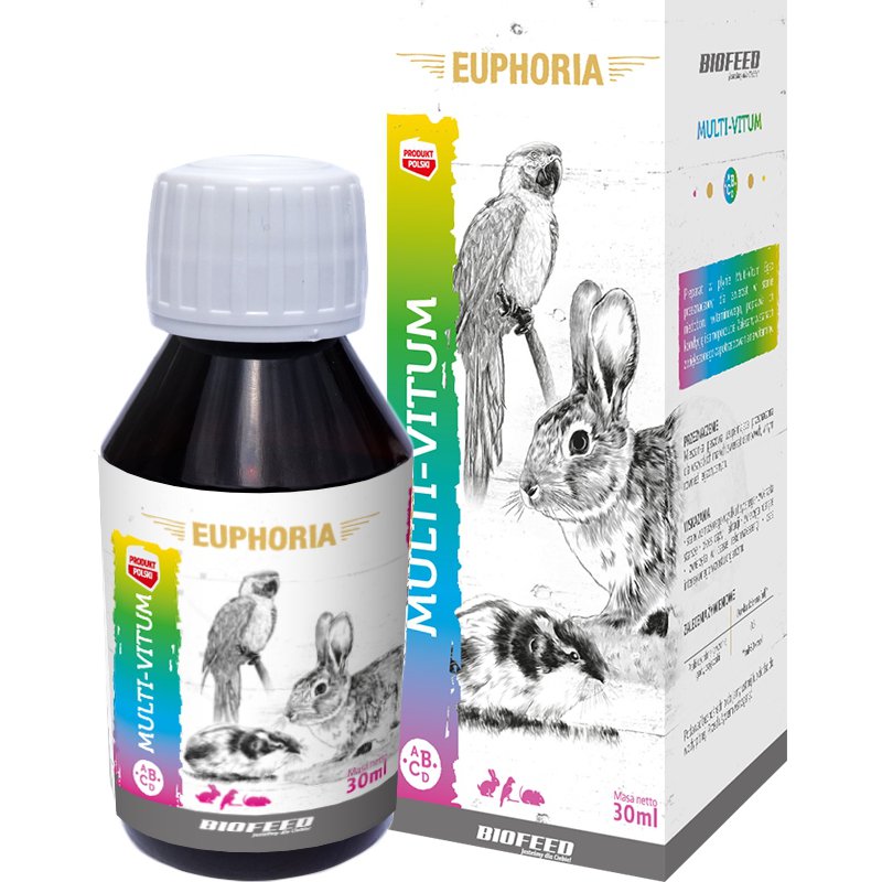Witaminy Euphoria Multi-vitum dla gryzoni królików ptaków 30ml