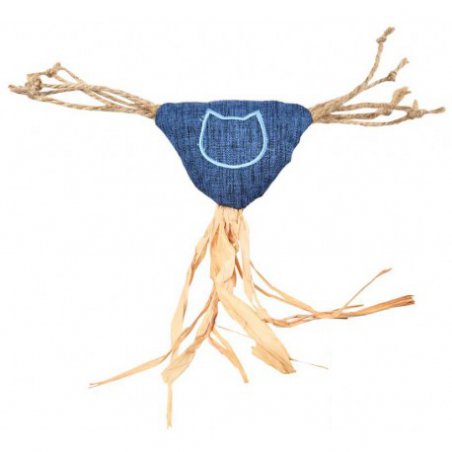 Zabawka dla kota, niebieska, ze sznurkami 14,5x5,5cm