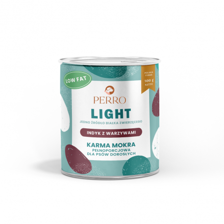 LIGHT Karma mokra mono Indyk z warzywami – dla psów dorosłych 800g