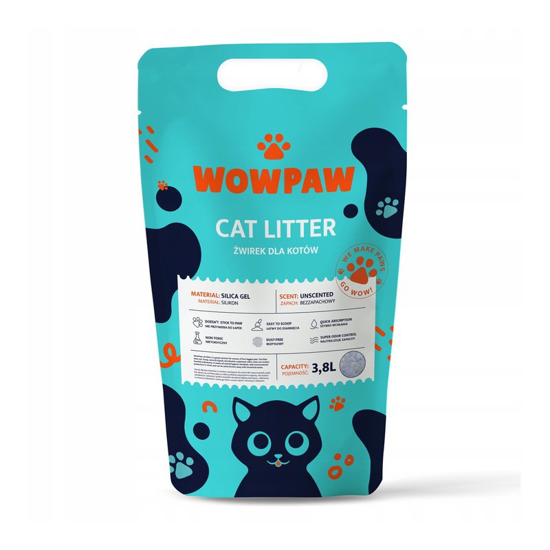 WOWPAW Żwirek dla kota silikonowy bezzapachowy 3,8 L