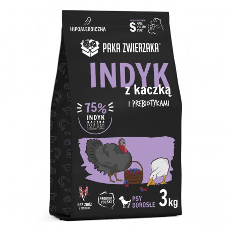 Paka Zwierzaka Indyk z kaczką “S” 3 kg
