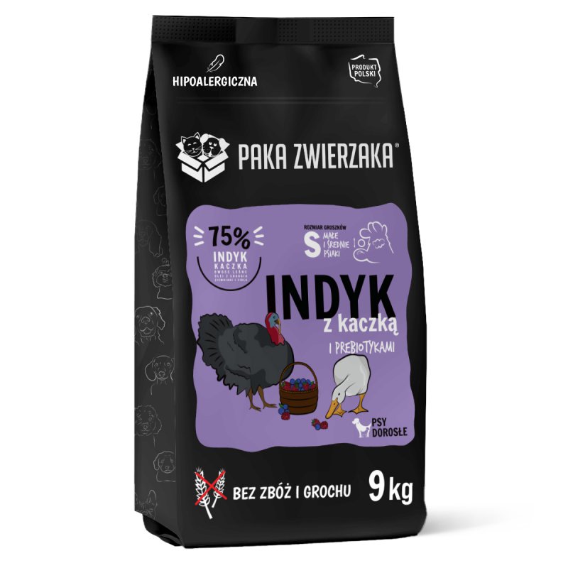 Paka Zwierzaka Indyk z kaczką “S” 9 kg