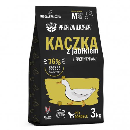Karma sucha Kaczka z jabłkiem "M" 3 kg