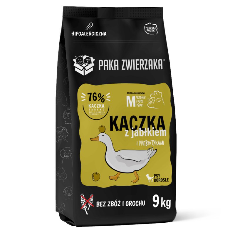 Karma sucha Kaczka z jabłkiem "M" 9 kg
