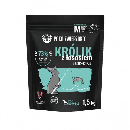 Paka Zwierzaka Królik z łososiem “M” 1,5 kg
