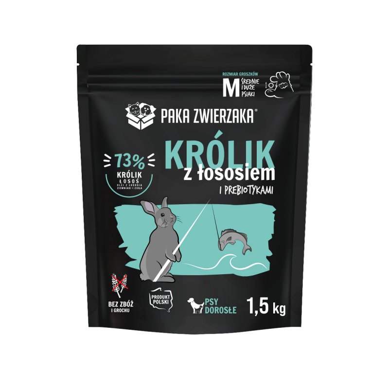 Paka Zwierzaka Królik z łososiem “M” 1,5 kg