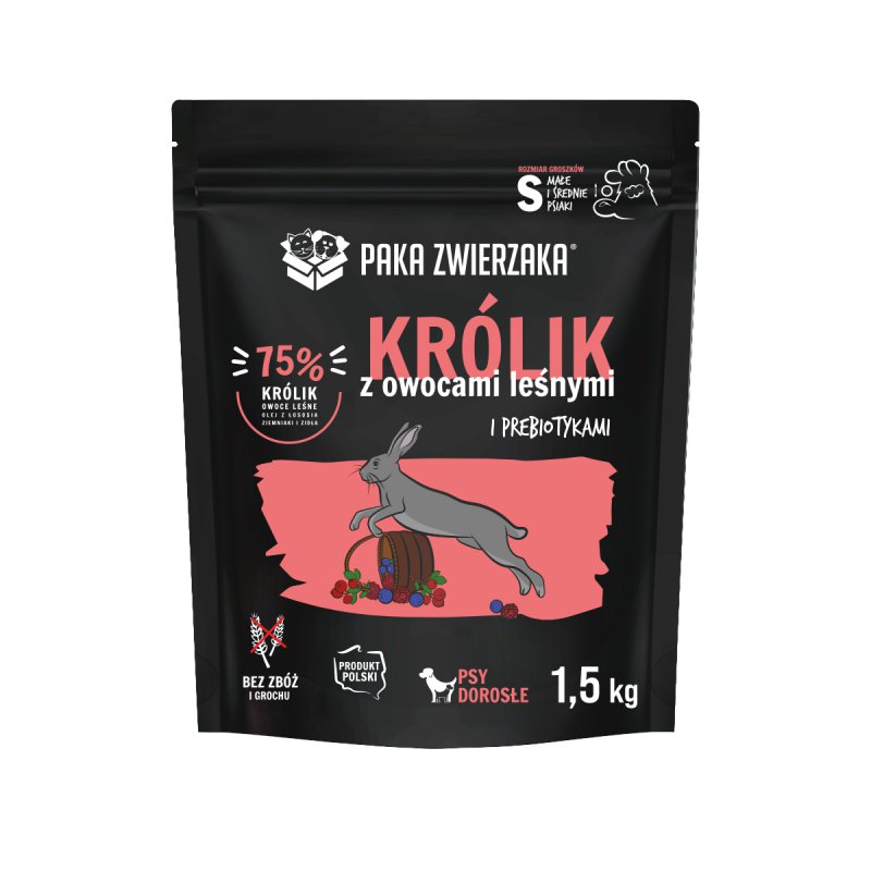 Paka Zwierzaka Królik z owocami leśnymi “S” 1,5 kg