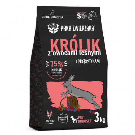 Paka Zwierzaka Królik z owocami leśnymi “S” 3 kg