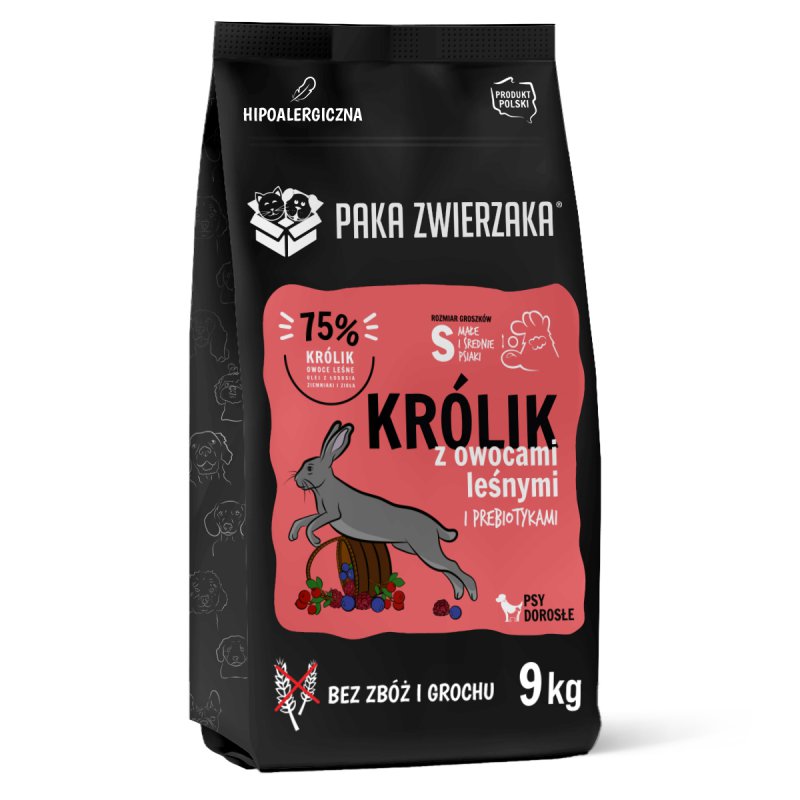 Paka Zwierzaka Królik z owocami leśnymi “S” 9 kg