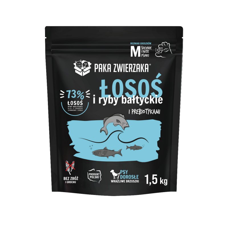 Paka Zwierzaka Łosoś z rybami bałtyckimi “M” 1,5 kg