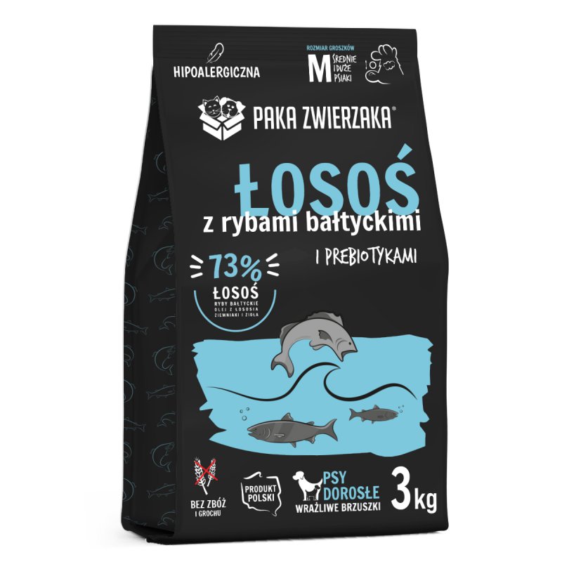 Paka Zwierzaka Łosoś z rybami bałtyckimi “M” 9 kg