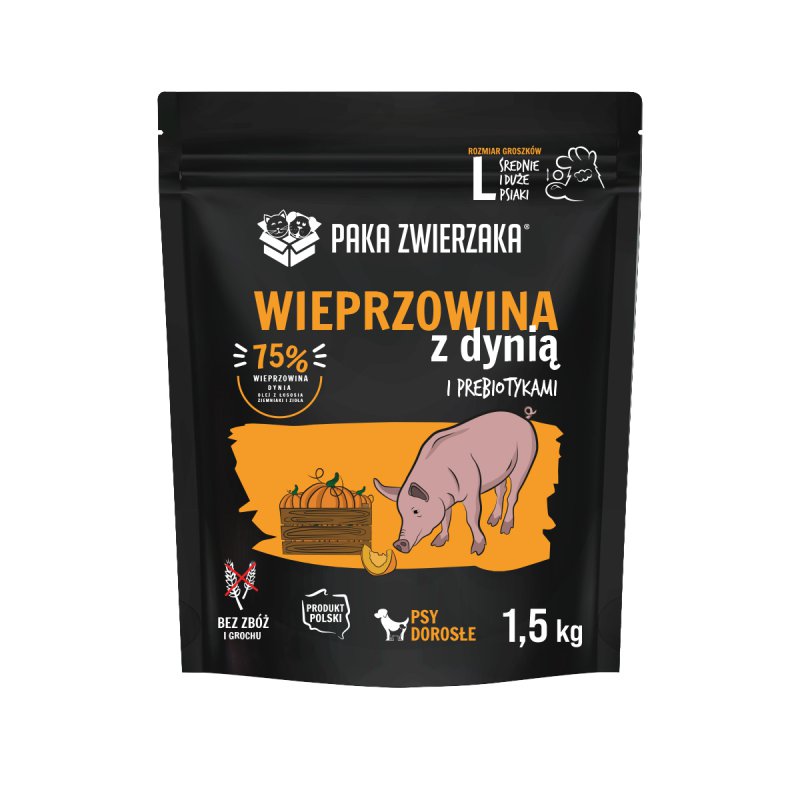 Paka Zwierzaka Wieprzowina z dynią “L” 1,5 kg