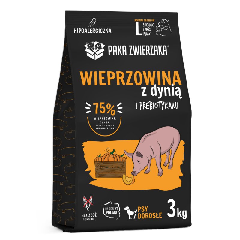 Paka Zwierzaka Wieprzowina z dynią “L” 3 kg