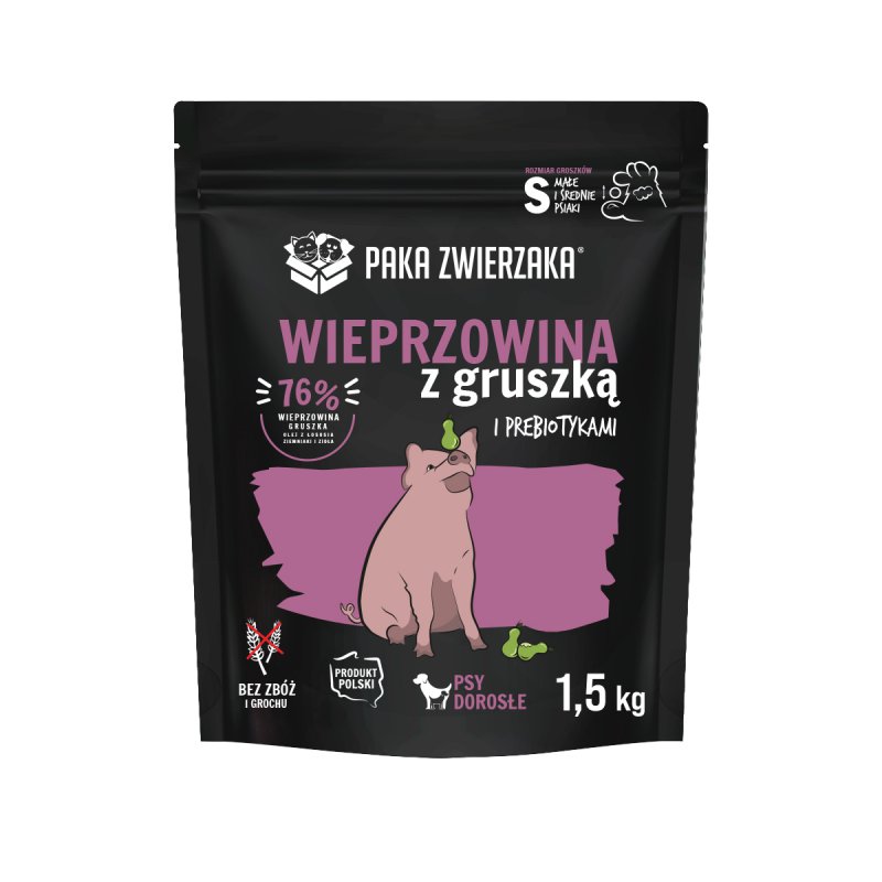 Paka Zwierzaka Wieprzowina z gruszką “S” 1,5 kg